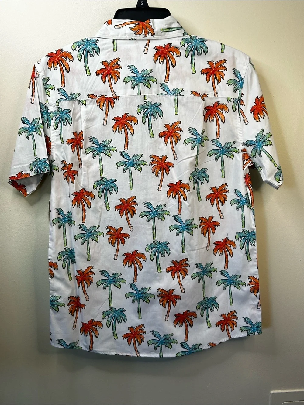 New White w/Palm Trees Button Up Shirt